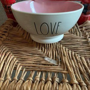 Rae Dunn LOVE pink colored ceramic bowl